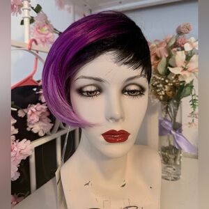 Biba Vibrant Purple and Black Wig